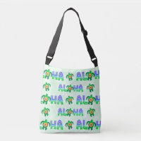 Green Purple Aloha Hawaiian Tropical Turtle