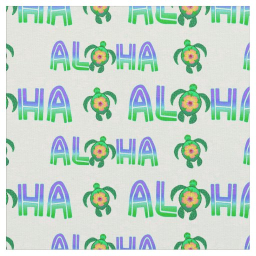 Green Purple Aloha Hawaiian Tropical Turtle Fabric