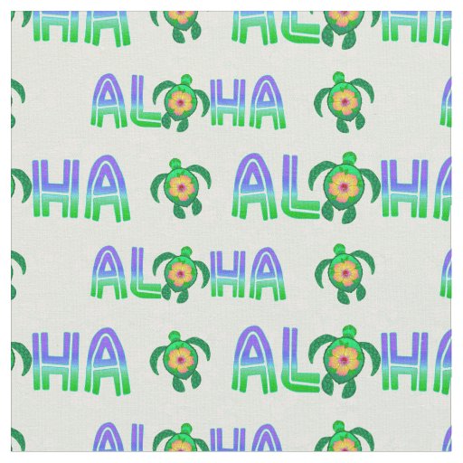 Green Purple Aloha Hawaiian Tropical Turtle Fabric