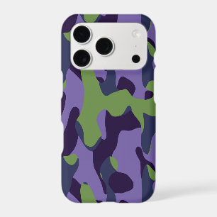 Green Purple and Blue Camo abstract iPhone 17 Pro Case