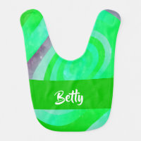 Green, purple and blue gradient circles baby bib