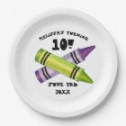 Green Purple Artist Crayons Child Birthday Party