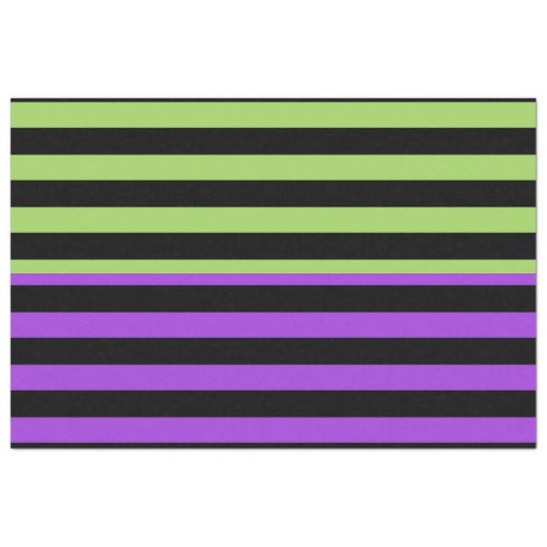 Green Purple  Black Halloween Stripe Tissue Paper