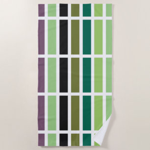 Green Purple Black Hues Beach Towel