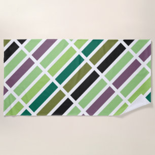 Green Purple Black Hues Beach Towel