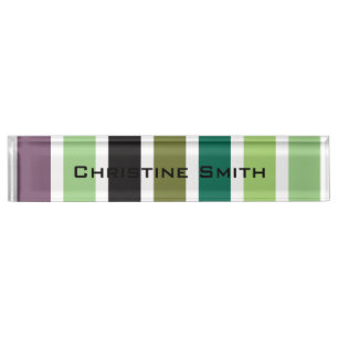 Green Purple Black Hues Desk Name Plate