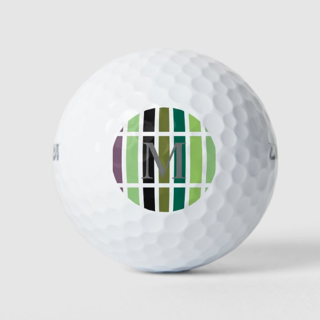 Green Purple Black Hues Golf Balls (Front)