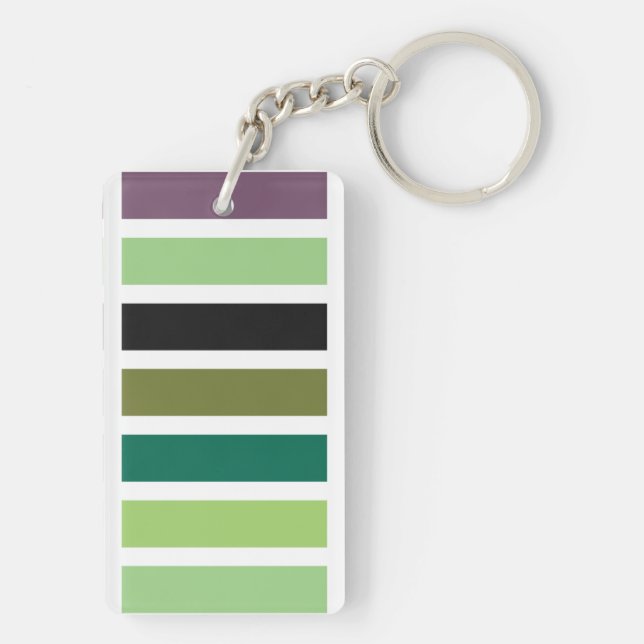 Green Purple Black Hues Keychain (Back)