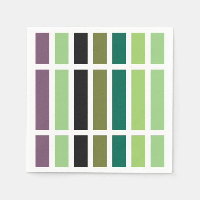 Green Purple Black Hues Napkins (Front)