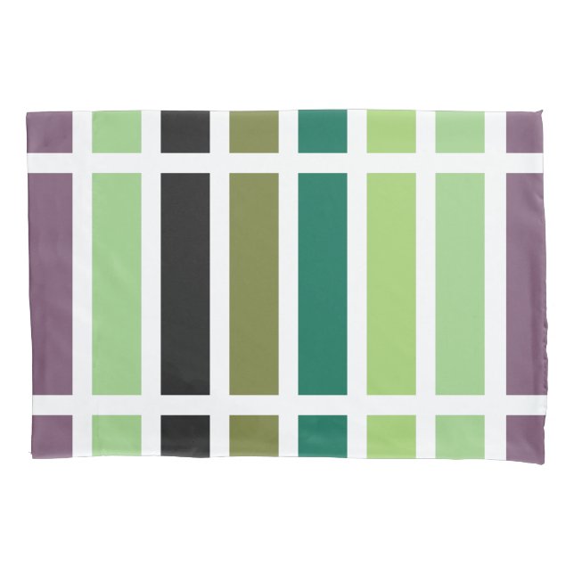 Green Purple Black Hues Pillow Case (Front)