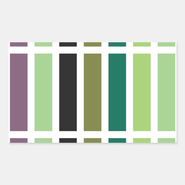Green Purple Black Hues Rectangular Sticker (Front)