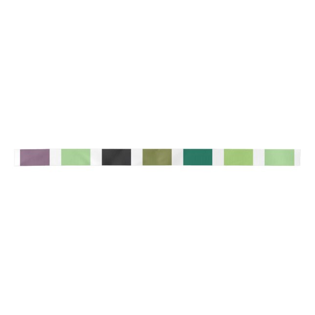 Green Purple Black Hues Satin Ribbon (Front)