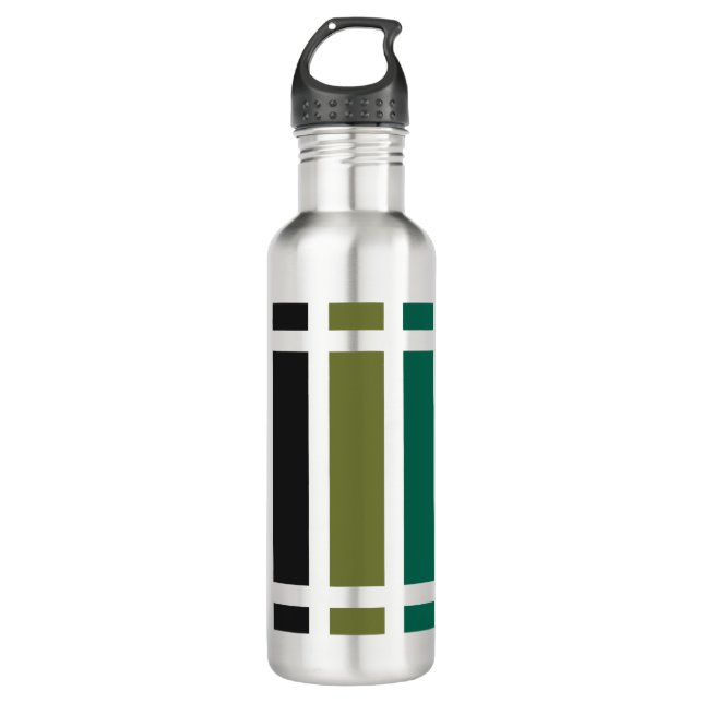 Green Purple Black Hues Stainless Steel Water Bottle (Front)