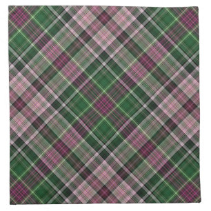 Green purple black tartan cloth napkin