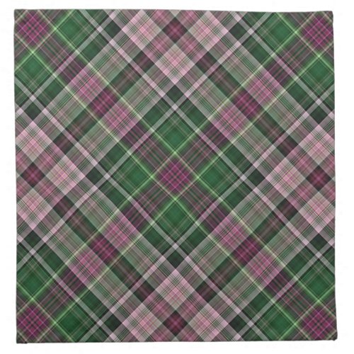 Green purple black tartan cloth napkin