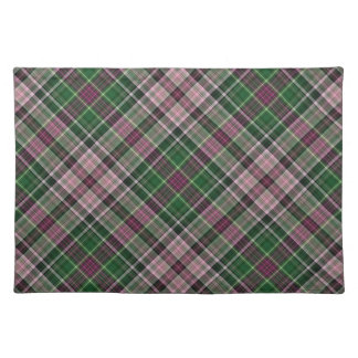 Green purple black tartan cloth placemat