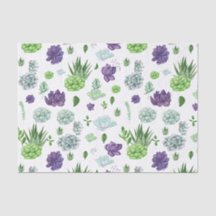 Green & Purple Cacti Pattern Tissue Paper