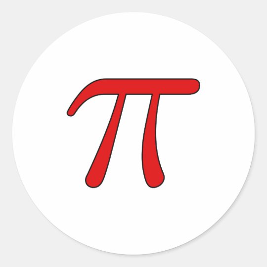 Green Purple Clear White Red Pi 3.14 symbol Math Classic Round Sticker