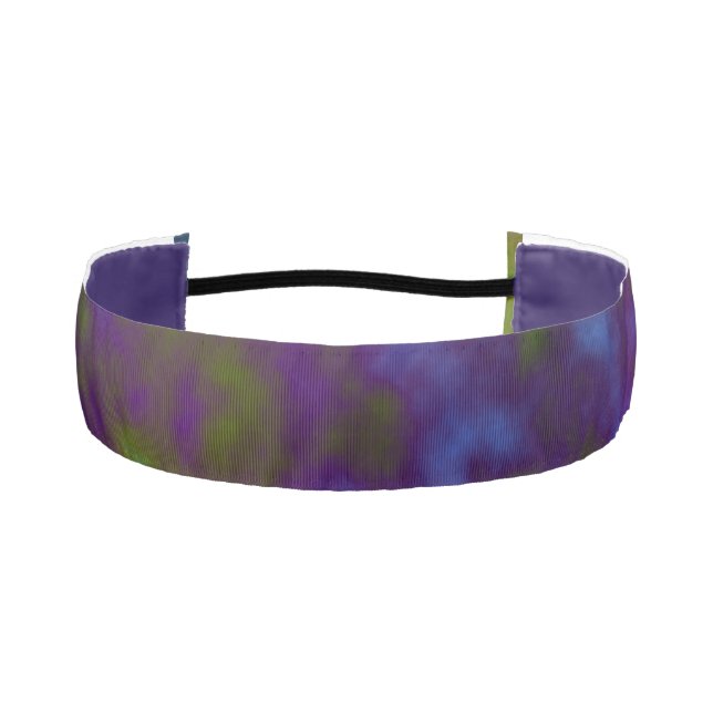 Green Purple Cosmic Abstract Athletic Headband (Front)