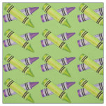 Green Purple Crayons Art Teacher School Supplies Fabric