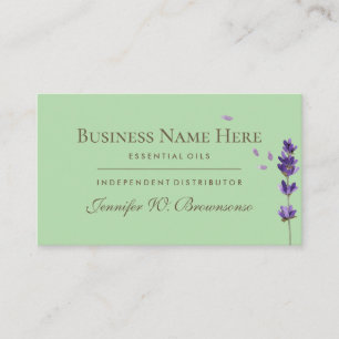 Green Purple essential oils Lavender Business Card