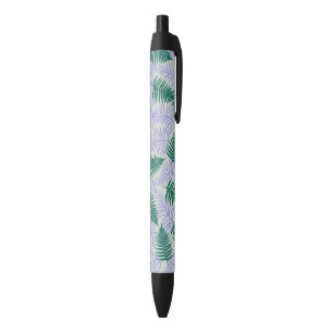 Green Purple Fern Leaves Retro 70s Flower Pattern Pen