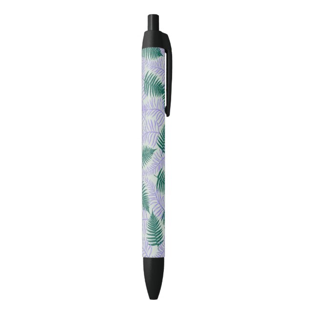 Green Purple Fern Leaves Retro 70s Flower Pattern Pen (Bottom (Vertical))