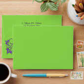 Green Purple Floral A7 Envelope for 5x7 Sizes (Desk)