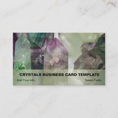 Green  Purple Fluorite Crystal Healing Crystals Business Card
