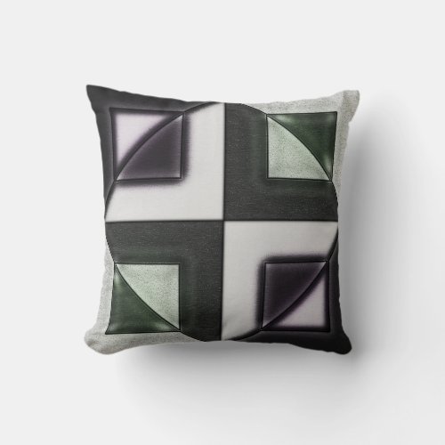 Green  Purple Glass Tiles Throw Pillow