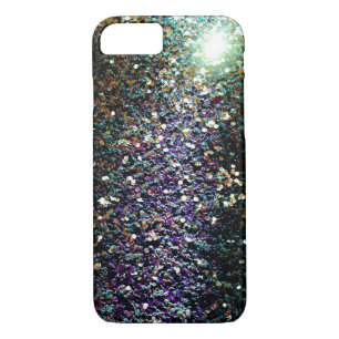 Green & Purple Glitter comet & stars iPhone 8/7 Case
