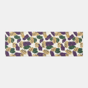 Green Purple Gold Brushstrokes Pattern Runner