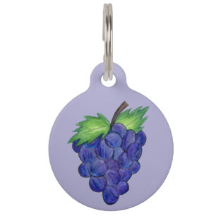 Green Purple Grape Bunch of Grapes Fruit Dog Tag