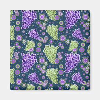 Green Purple Grapes Pattern Magnet