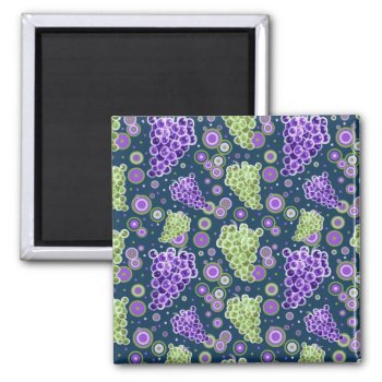 Green Purple Grapes Pattern Magnet by saradaboru at Zazzle