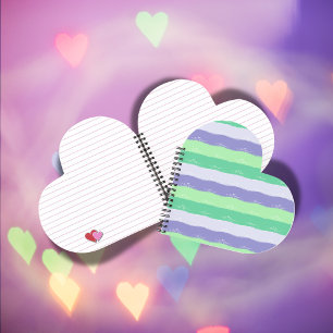 Green, Purple, Grey - Brush Strokes Notebook