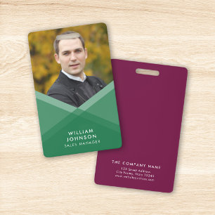 Green Purple Layered Geometric Photo Badge