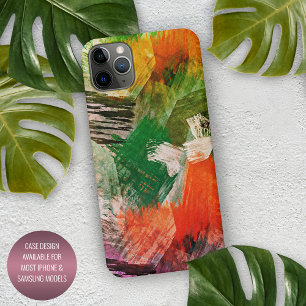 Green Purple Orange Red Brushstrokes Art Pattern iPhone 11Pro Max Case