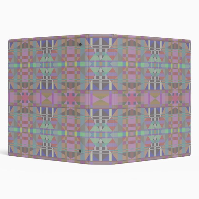 Green Purple Pink Geometric 3 Ring Binder (Background)