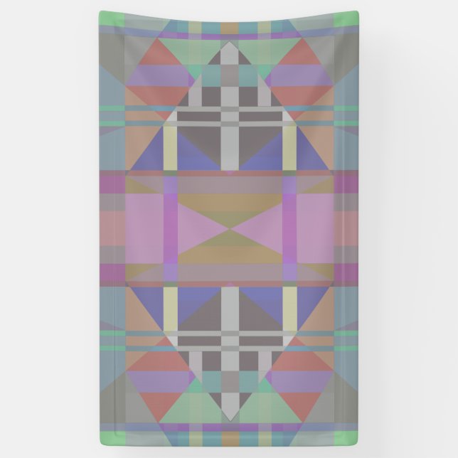Green Purple Pink Geometric Banner (Vertical)
