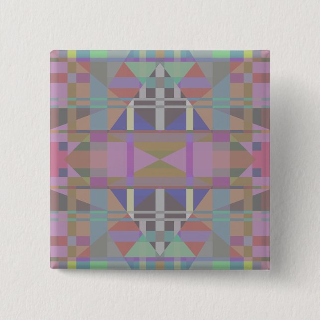 Green Purple Pink Geometric Button (Front)