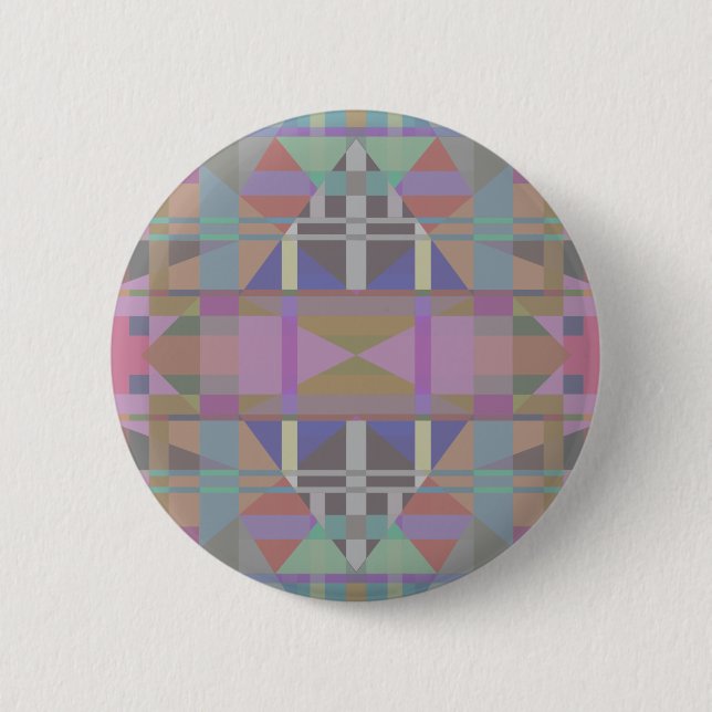 Green Purple Pink Geometric Button (Front)