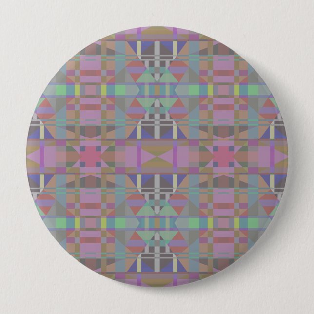 Green Purple Pink Geometric Button (Front)