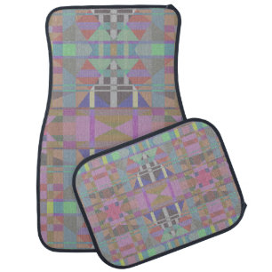Green Purple Pink Geometric Car Floor Mat
