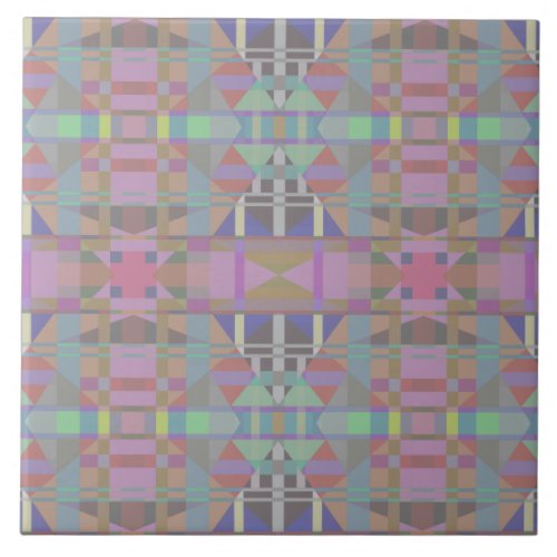 Green Purple Pink Geometric Ceramic Tile