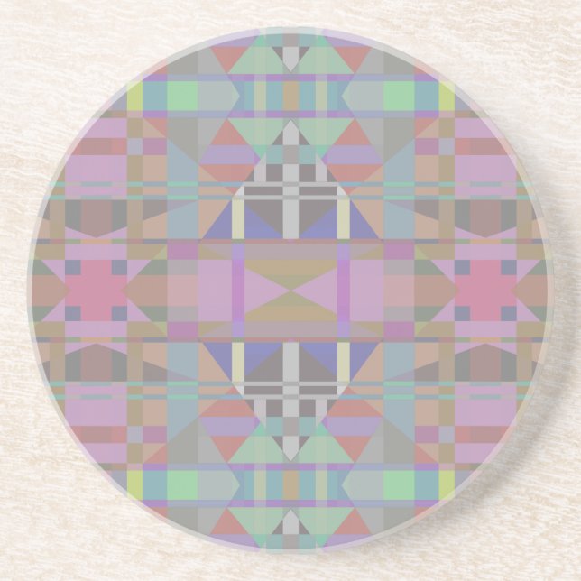 Green Purple Pink Geometric Coaster (Front)