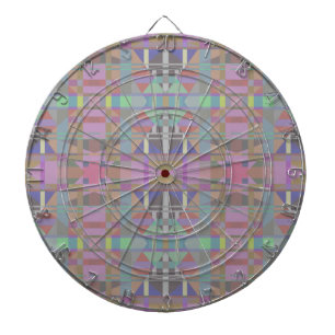 Green Purple Pink Geometric Dart Board