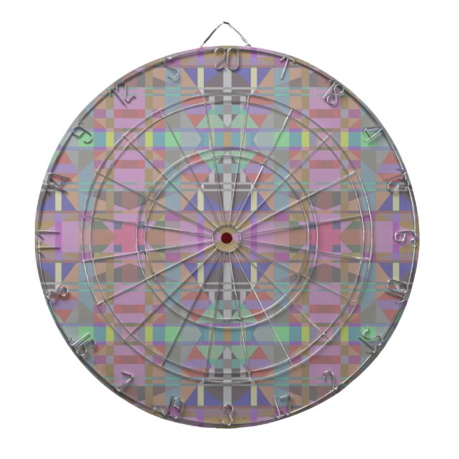 Green Purple Pink Geometric Dart Board (Front)