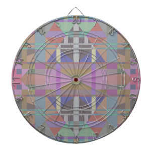 Green Purple Pink Geometric Dart Board