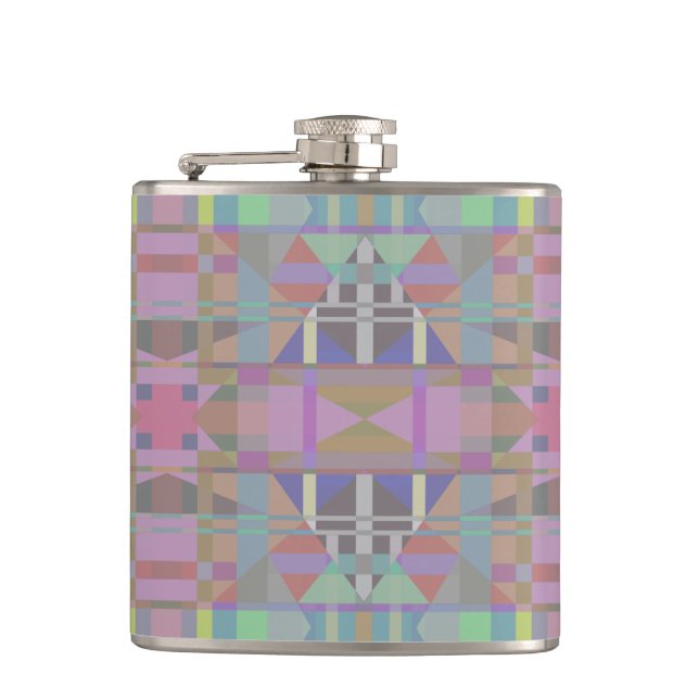 Green Purple Pink Geometric Flask (Front)